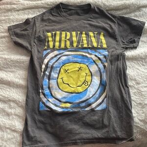 Gray target Nirvana oversized graphic tee.
